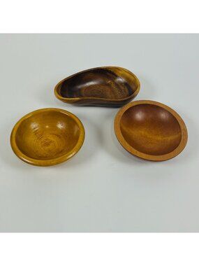 Vintage MCM Baribocraft Wooden Bowls & Pear Shape Wooden Bowl Canada